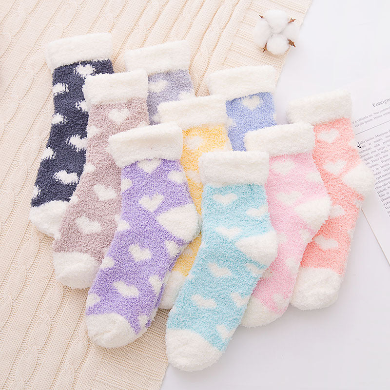 Sweet half fleece home sleep socks