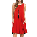 Sleeveless baggy vest pocket dress