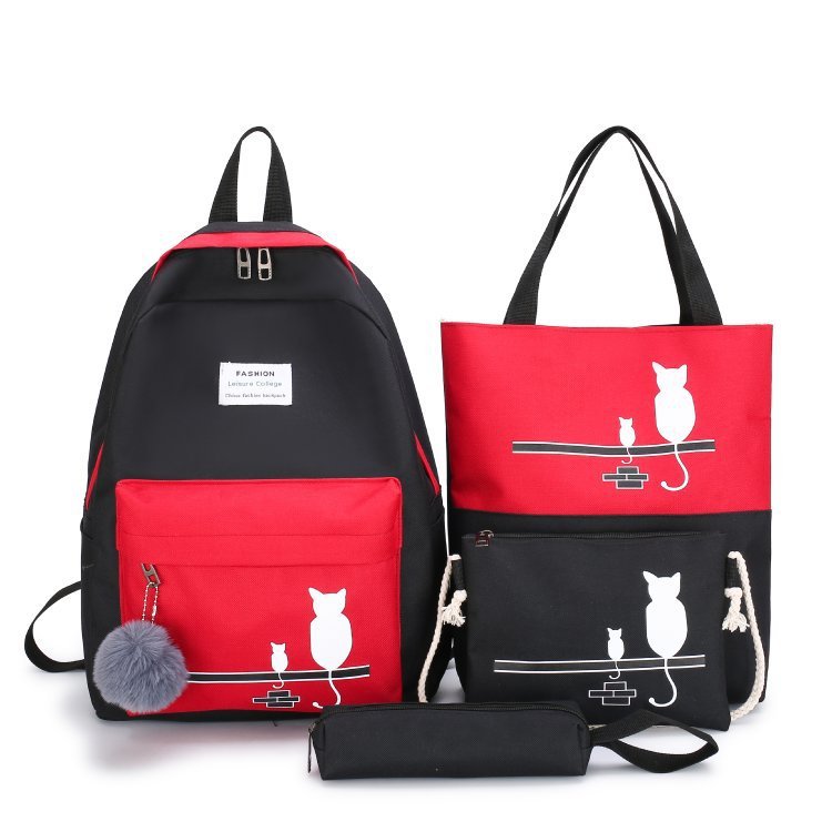 Junior High School Backpack Four-Piece Set