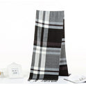 All-match Simple Men's Plaid Warm Scarf