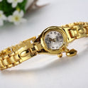 Gold Women's Bracelet Watch Honey Heart Rhinestone Casual Stainless Steel