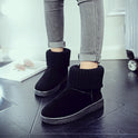 Flanging wool flat bottomed cotton boots student shoes