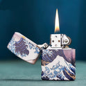 Colored Lacquer Kanagawa Surf Inside Lighter Dimension Time Sense Windproof Lighter