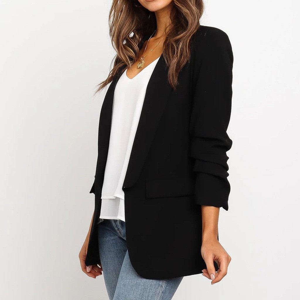 Solid color long sleeve jacket