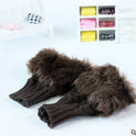 Autumn and winter warm thickening ladies gloves Korean rabbit hair cute half finger gloves wool knit gloves