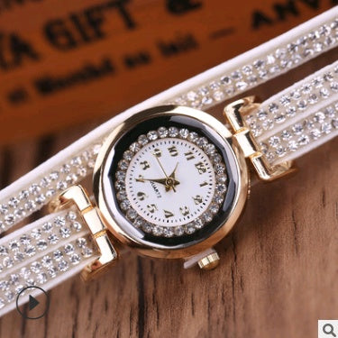 Fashion watch ladies fashion watch, diamond twisted pu belt winding fashion watch