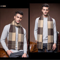 Men's scarf wool plaid scarf scarf winter scarf processing wholesale gift ladies knitting stitching