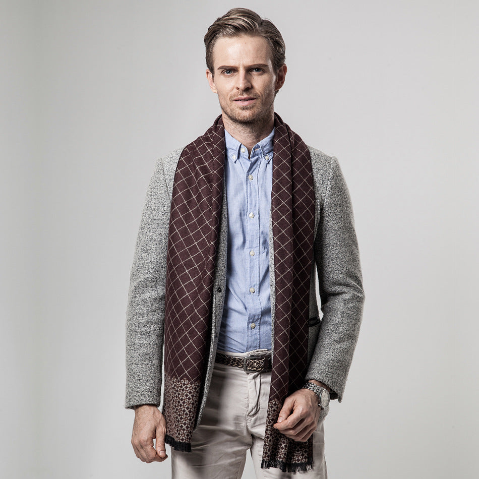 Ethnic classic plaid casual warm scarf