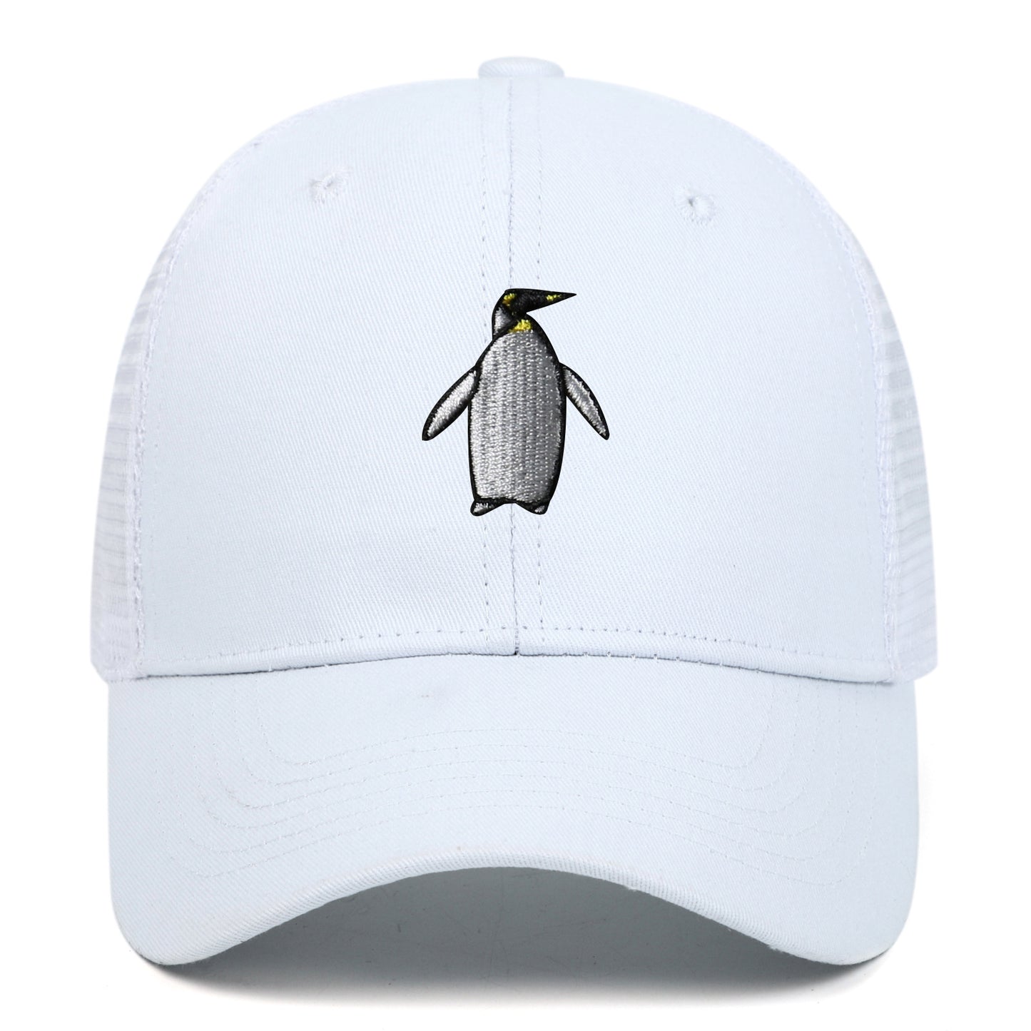 Penguin Embroidery 6 Mesh Baseball Hat Men And Women Outdoor Sunshade