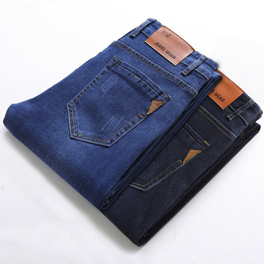 Fashion Men's Straight Stretch Denim Trousers