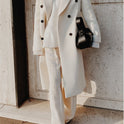 Two-color Long-sleeved Woolen Coat Women's Clothing