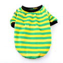 Casual striped round neck t-shirt pet dog clothes