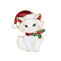 Cute Cat Christmas Hat Corsage Fashion Brooch