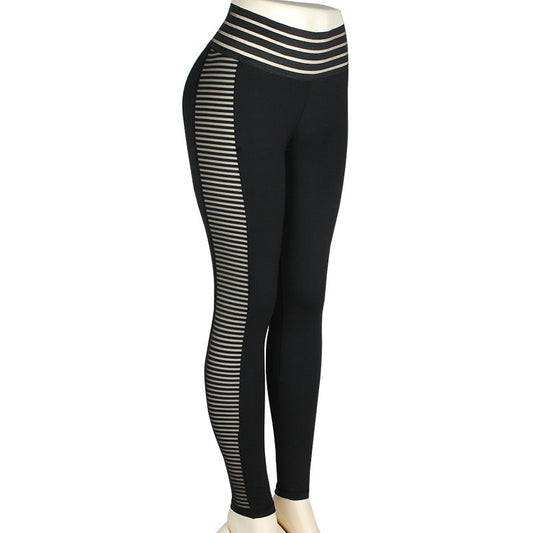 Mesh stitching yoga pants