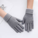 Female winter gloves touch screen five fingers