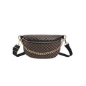 Metal Chain Shoulder Messenger Bag Full Printed Plaid Women