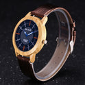 Leather wooden watch