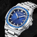 2024 Men's Fashion Diamond Luminous Quartz Watch Waterproof Steel Belt