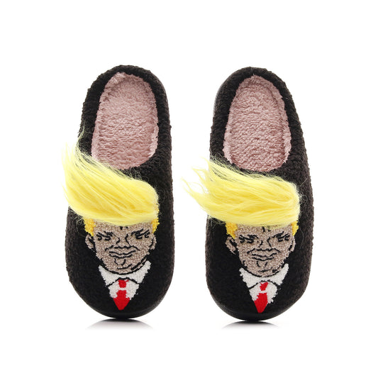 Creative Trump Cotton Slippers Men And Women Winter