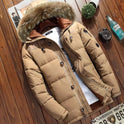 Men's fur collar hooded down jacket