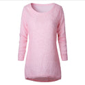 Solid color long-sleeved women's sweater tops Europe and the United States big plush