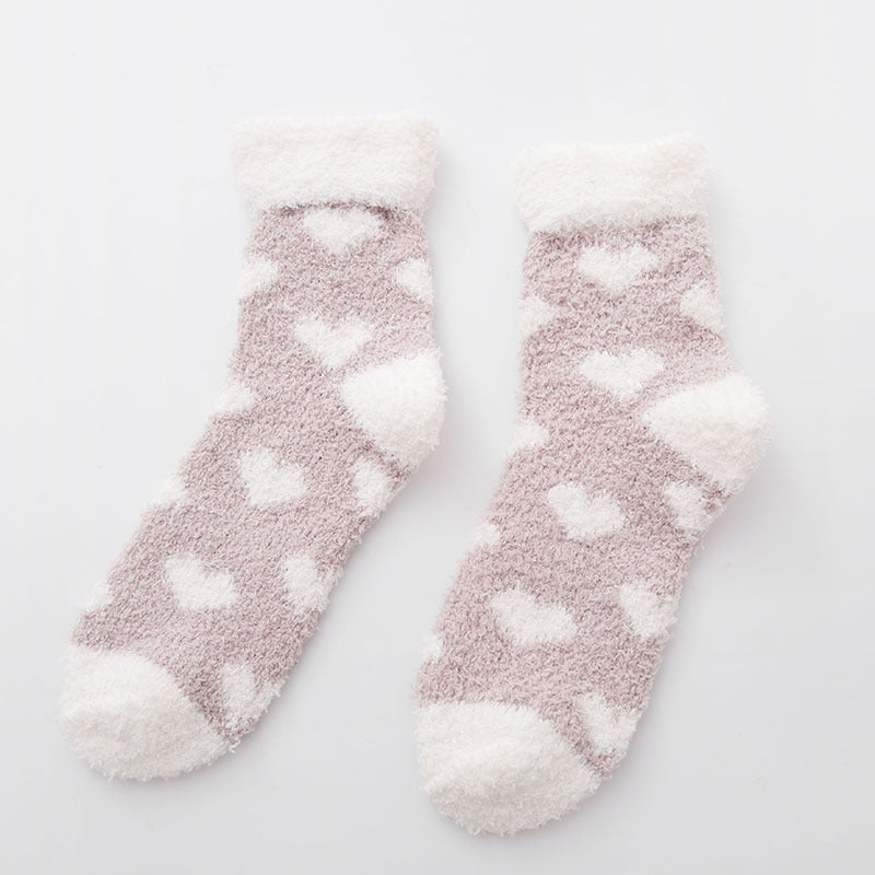 Sweet half fleece home sleep socks