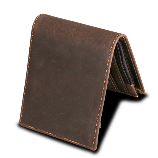 Short leather wallet