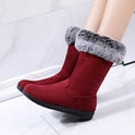 Women's snow boots suede low heel casual women's shoes