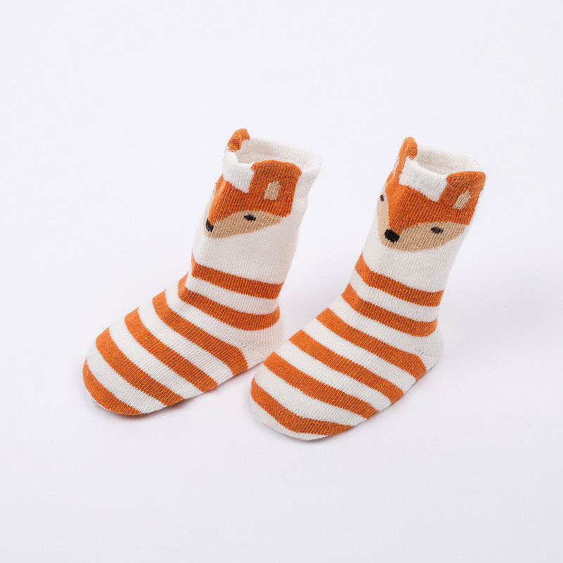 Three-Dimensional Striped Animal Children's Socks