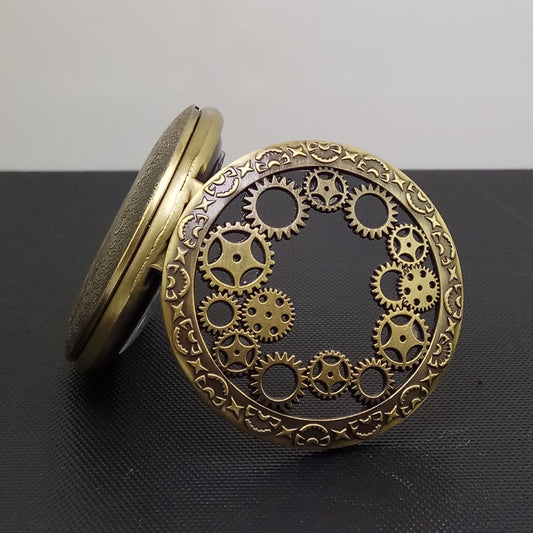 Vintage classic large gear hollow pocket watch