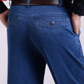 Spring and autumn in the old men's jeans wholesale in the elderly loose waist elastic denim trousers jeans