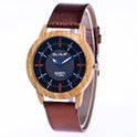 Leather wooden watch