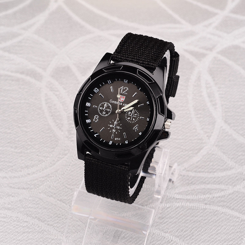 Nylon strap watch three-eye three-pin quartz watch