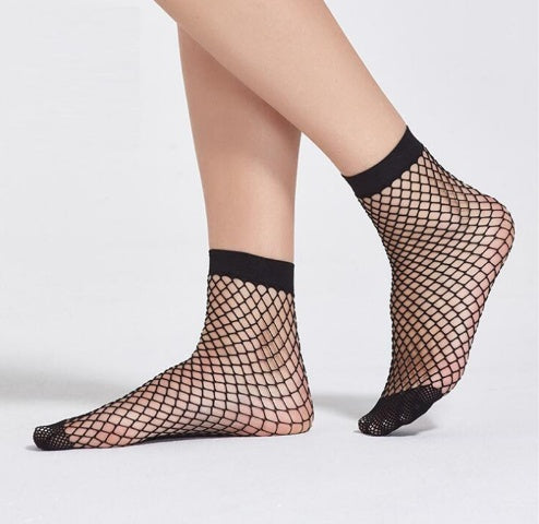 Short tube shallow mouth fishnet openwork socks