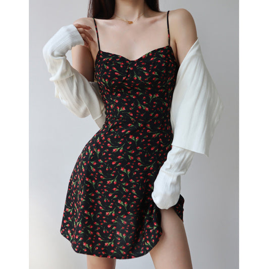 Women's Summer Flower Wrapped Hip Dress