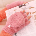 women's winter multi-functional half finger gloves