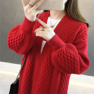 Women's Knit cardigan sweater loose coat