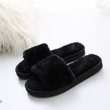 Solid color plush slippers