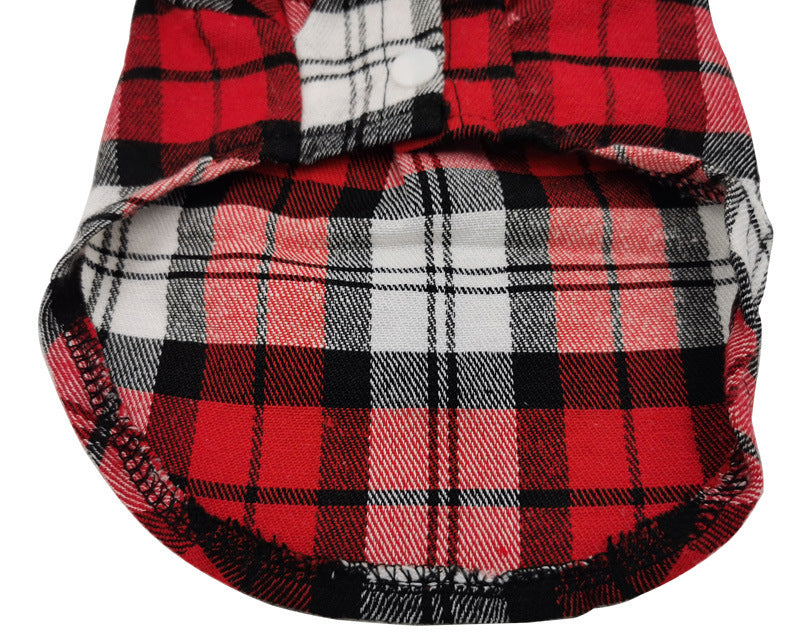 Pet Plaid Shirt Spring And Summer Dog Clothes