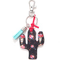 Wooden Cactus Keychain Leopard Flower