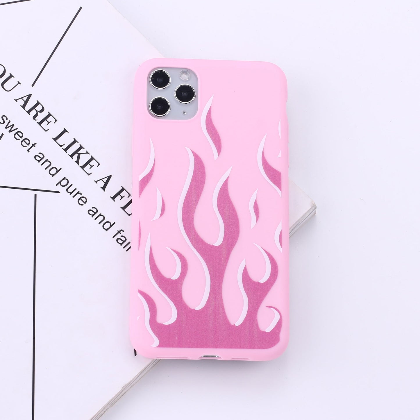 Compatible with Apple , Multicolor color soft shell flame phone case