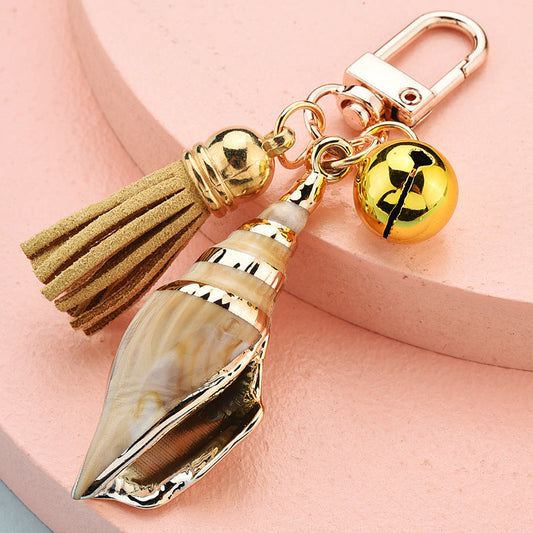 Fashionable New Cartoon Conch Tassel Key Chain