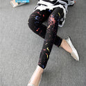 Spring Graffiti Milk Silk Ink Painting Elastic Leggings Wholesale