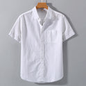 Men's Linen Short-sleeved Lapel Shirt