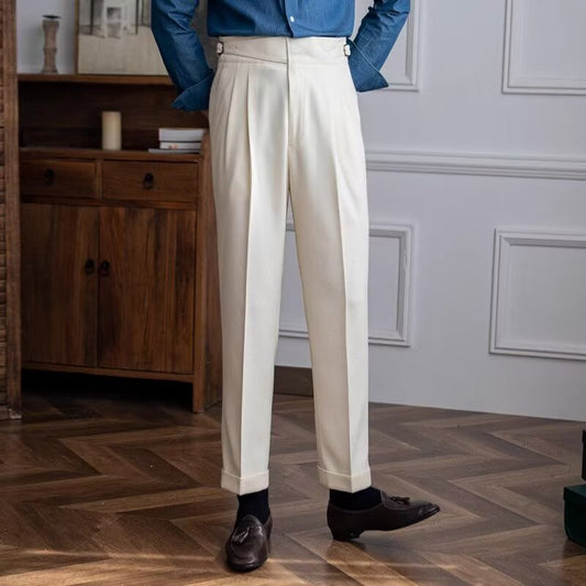 Retro Paris Buckle Trousers All-match Naples Draped Suit Pants