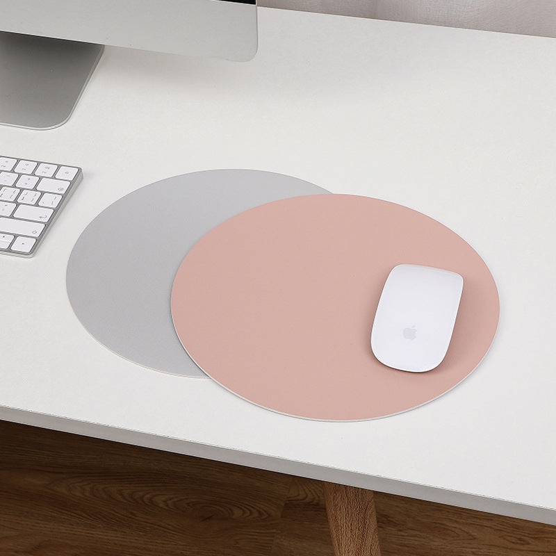 Solid Color Double Sided Round Mouse Pad Office Game Anti-Slip