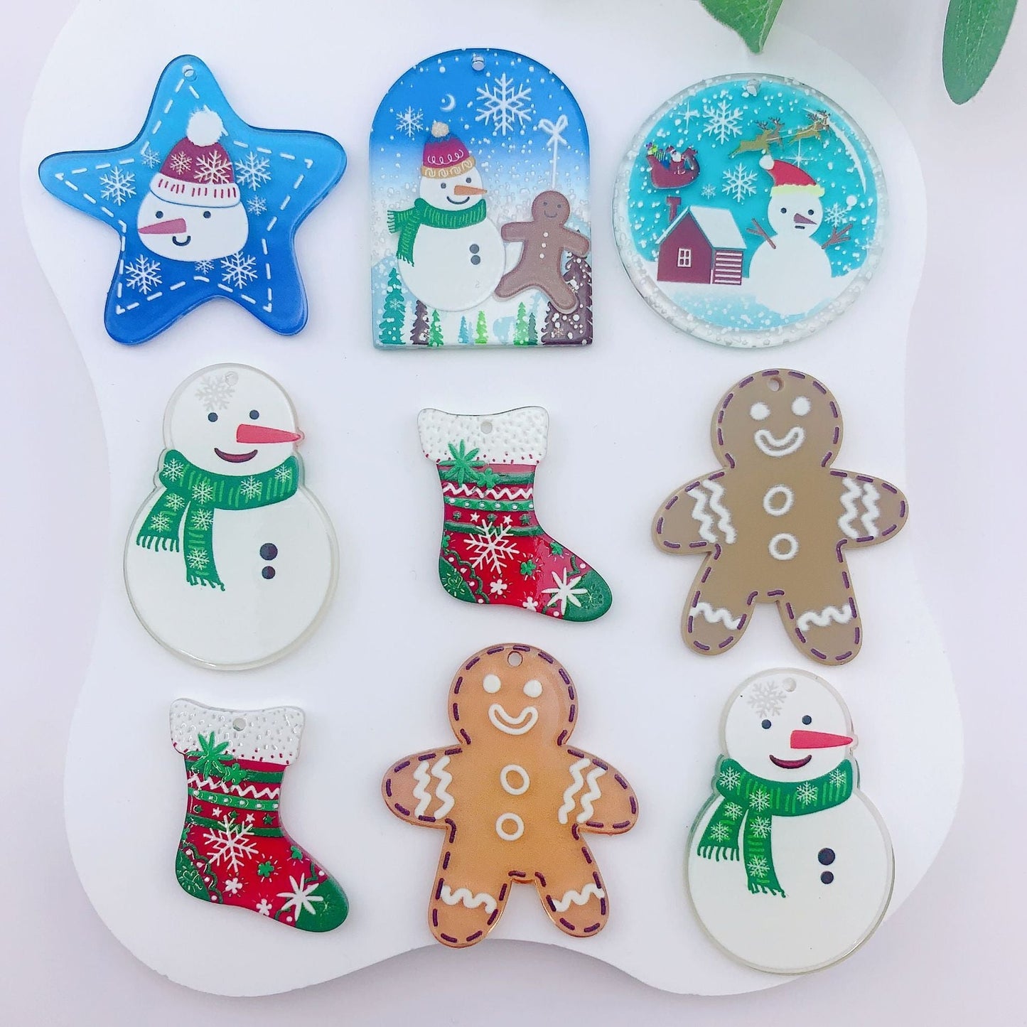 Christmas Fashion Simple Biscuit Snowman Socks Pendant DIY Ornament Accessories