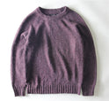 Men's Casual Round Neck Pullover Sweater Patch Raglan Sleeve