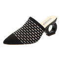 Baotou Half Slippers Female Solid Color Plus Size Lazy Mid-heel Pointed Sandals