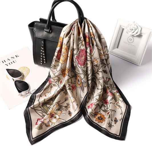 Printed Silk Scarf Female Professional Scarf Simulation Silk Scarf